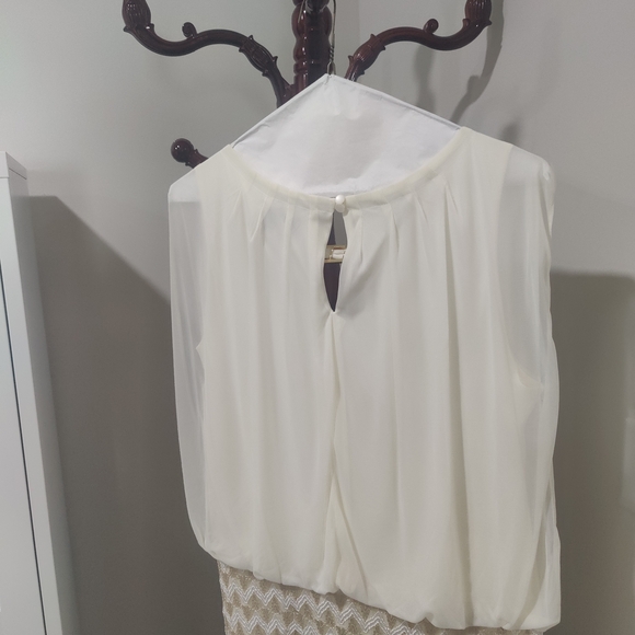 Chelsea & Violet Ivory and Beige Midi Dress - Picture 3 of 4